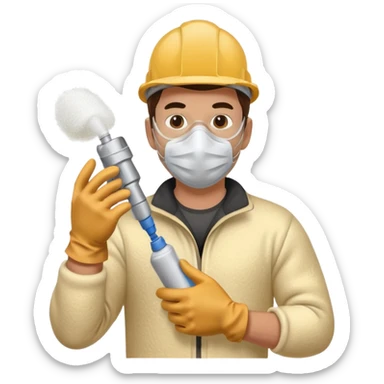 A guy doing spray foam insulation sticker