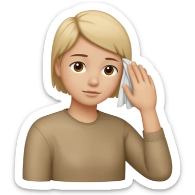 Emoji of a guy wiping off his shoulder with his hand sticker