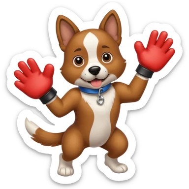 dackel mit boxhandschuhen sticker