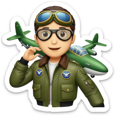 Crocodile pilot flying a bomber plane sticker