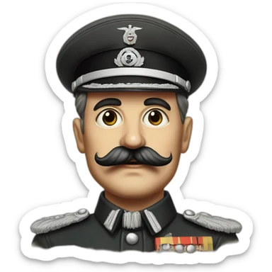 German dictator during the 1930s to 1945 with paintbrush mustache sticker
