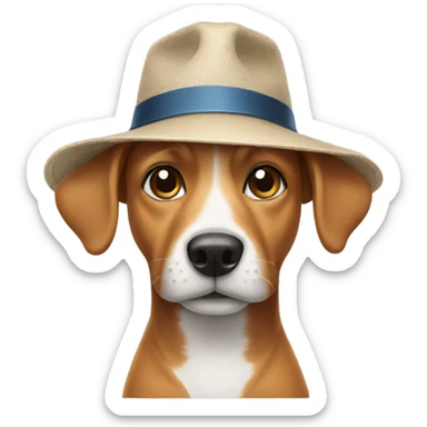 Dog wearing hat sticker