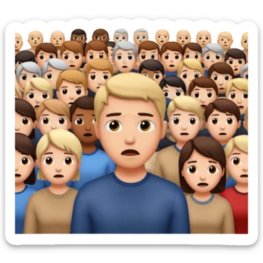 a FRONT PERSON FEELING FEAR, with the audience BEHIND HIM sticker