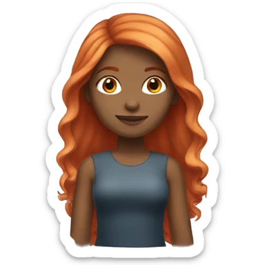 Girl with red hair and blonde highlights sticker