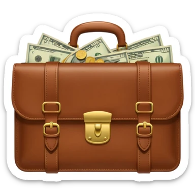 money filled briefcase sticker