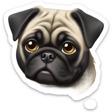 Black pug sticker