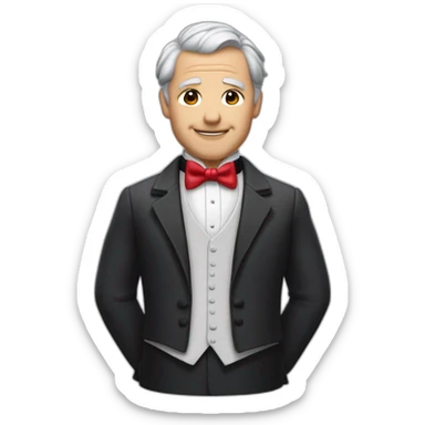 jenkins-a-balding-gray-haired-butler-wearning-dinner-jacket-with-red-bow-tie-without-glasses-and-closed-eyes sticker