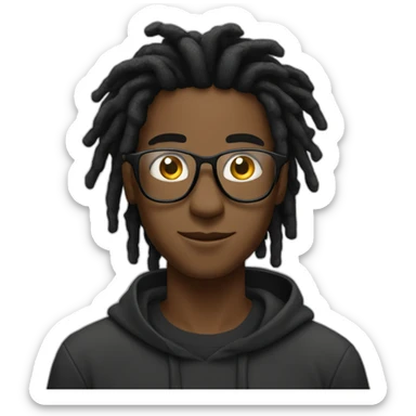 Young black man with black locs and glass in digital Space sticker