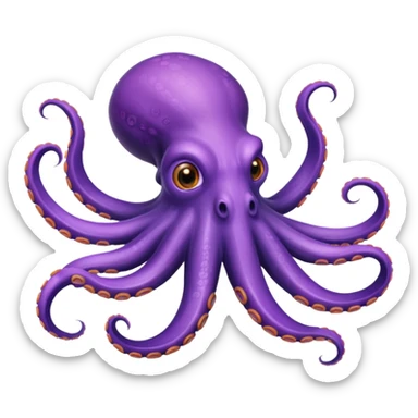 octopus swimming sticker