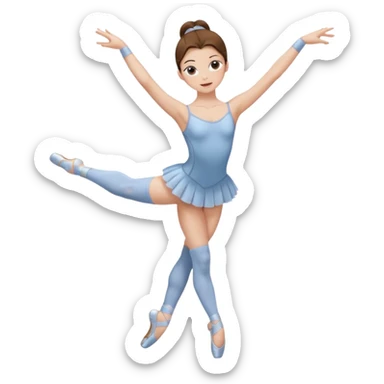 Ballet dancer in just over the knee socks, leotard and long brown hair sticker
