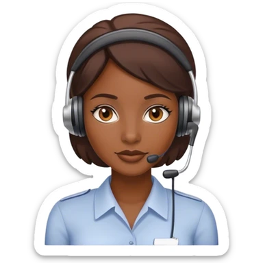 african female customer support agent sticker