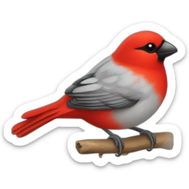 pico de un pájaro cardenal rojo sticker