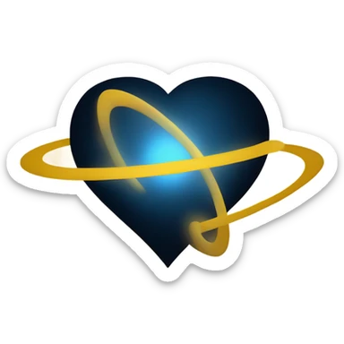 Saturn heart sticker