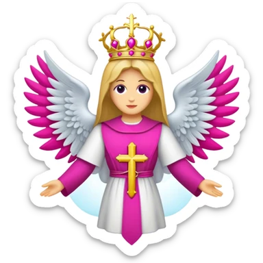 ave maria's emblem with a touch OF MAJENTA sticker