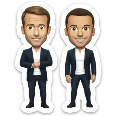 Emmanuel Macron qui embrasse Ronaldo sticker