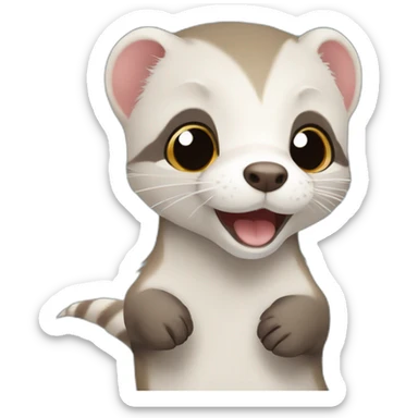 A ferret with the word rocket above its head ￼ sticker