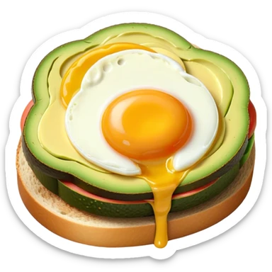 Avocado and Yolk Open-Faced Sandwich sticker