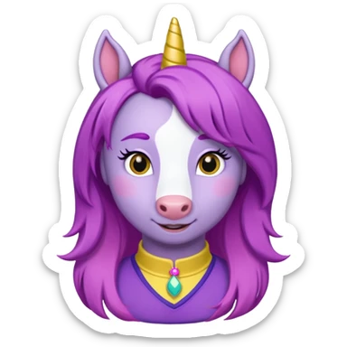 Shirley Shawn the Unicorn from The Wiggles with yellow horse with purple hair sticker