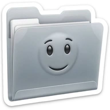 A **simple emoji-style icon** of a **frosted light-gray plastic folder** with **rounded corners**, **elastic string and button closure**, slightly translucent, clean front, subtle shading, and a **small tax/forms symbol** in one corner.
 sticker