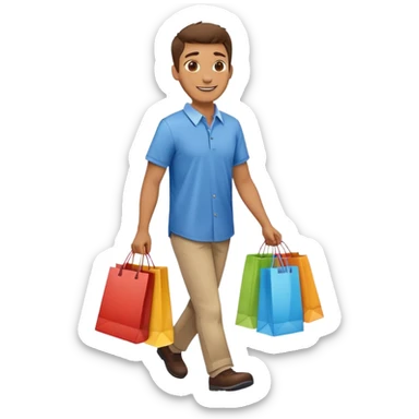 Que cria um emoji de um homem que acabou de sair da loja sticker