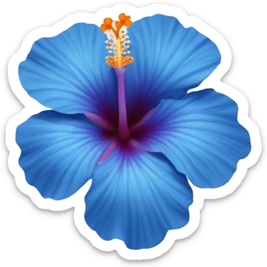 Blue hibiscus flower sticker