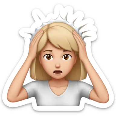 woman hitting her head against a wall sticker