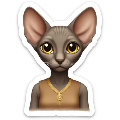 sphinx cat in a brown soft blouse sticker