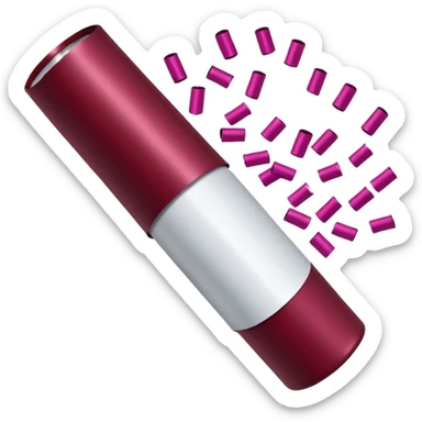 Burgundy and white confetti popper sticker