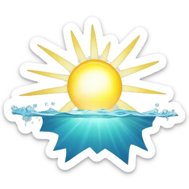 A ray of sunshine next to the water sticker
