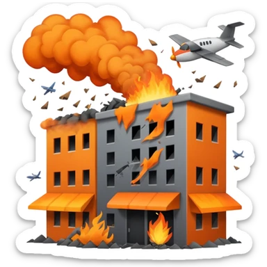 A plane crasing into building sticker