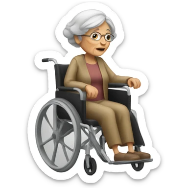 Old woman in wheelchair sticker