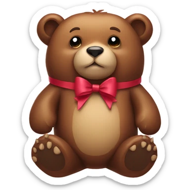 Bear with a bow sticker