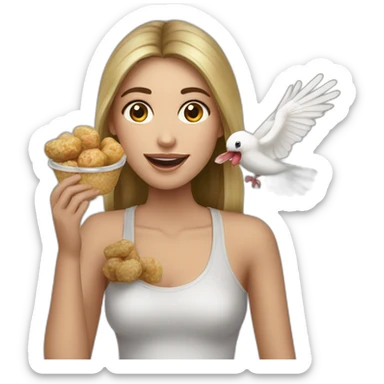 Man with this colombe ans girl eat mussuls sticker