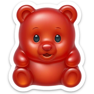 beautiful red gummy bear with long hair, only head sticker