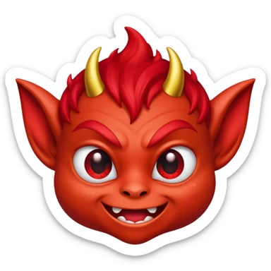 red glitter imp sticker