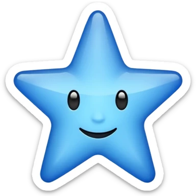 blue star emoji with a black tick inside sticker