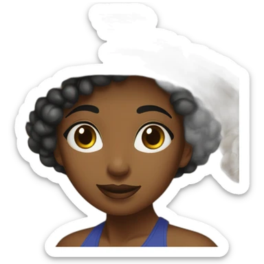 Une belle femme noire au bord de la plage  sticker