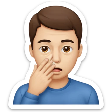 holding nose for bad smell sticker