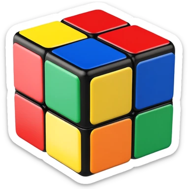 3x3 Rubix Cube and its solved sticker