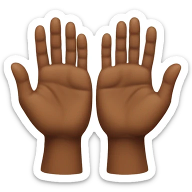 Two brown hands make multibly shape sticker