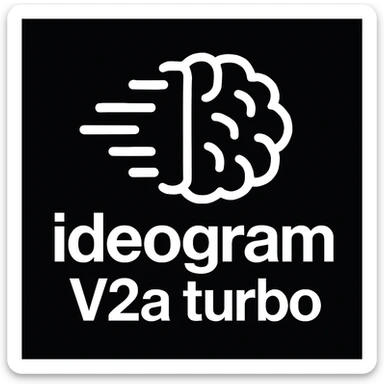 recreate this logo with text of "ideogram V2a turbo", MAKE IT FIT IN SQAURE  sticker