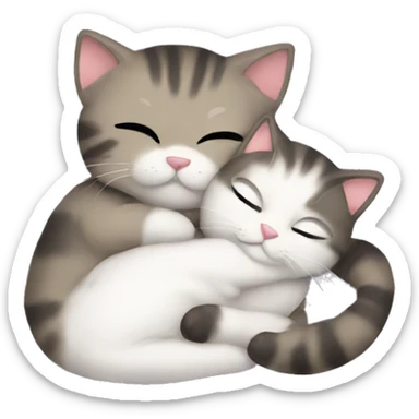 Cuddling cat sticker