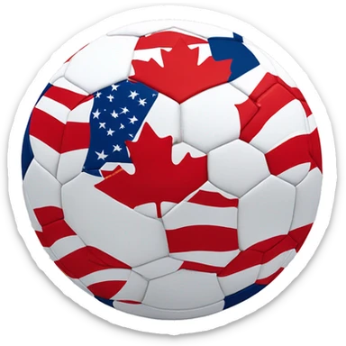 usa and canada on a soccer ball sticker