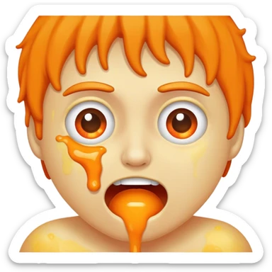  Vomiting orange  sticker