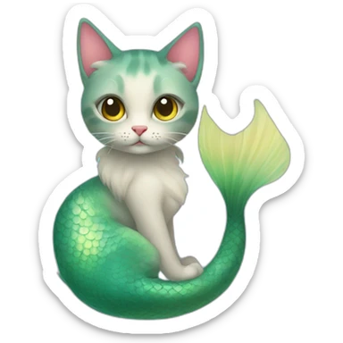 Mermaid cat ange sticker
