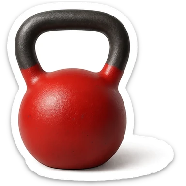 kettlebell rosso, iperrealistico 4k sticker
