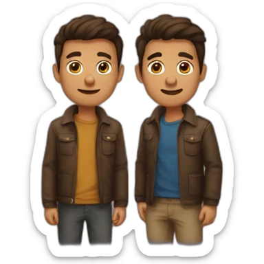 Deux bruns qui s'embrassent sticker