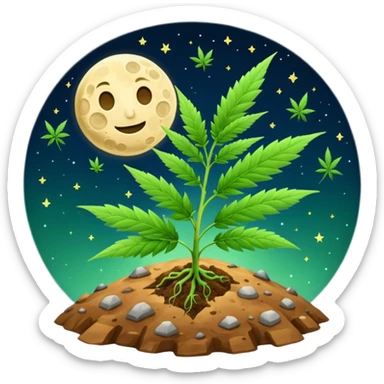 Marijuana plants to the moon  sticker