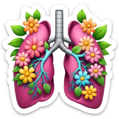 Lungs with flowers sticker