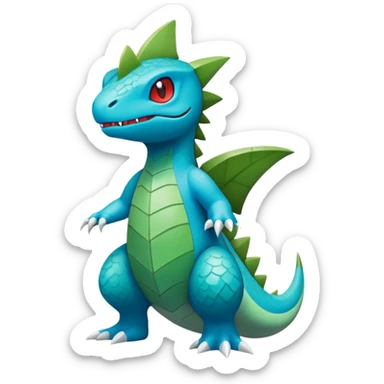 Larvitar-Axew-hybrid-Fakémon-creature (full body) sticker